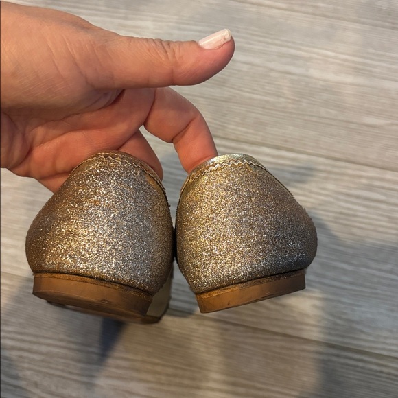 Salvatore Ferragamo Champagne Gold Glitter Ballerina Flats W/Bow size 8 1/2 - Picture 8 of 11